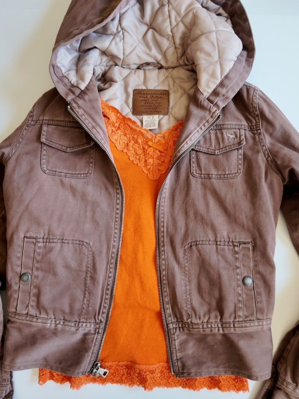 VTG abercrombie & fitch brown jacket size S Bella swan y2k 2000s